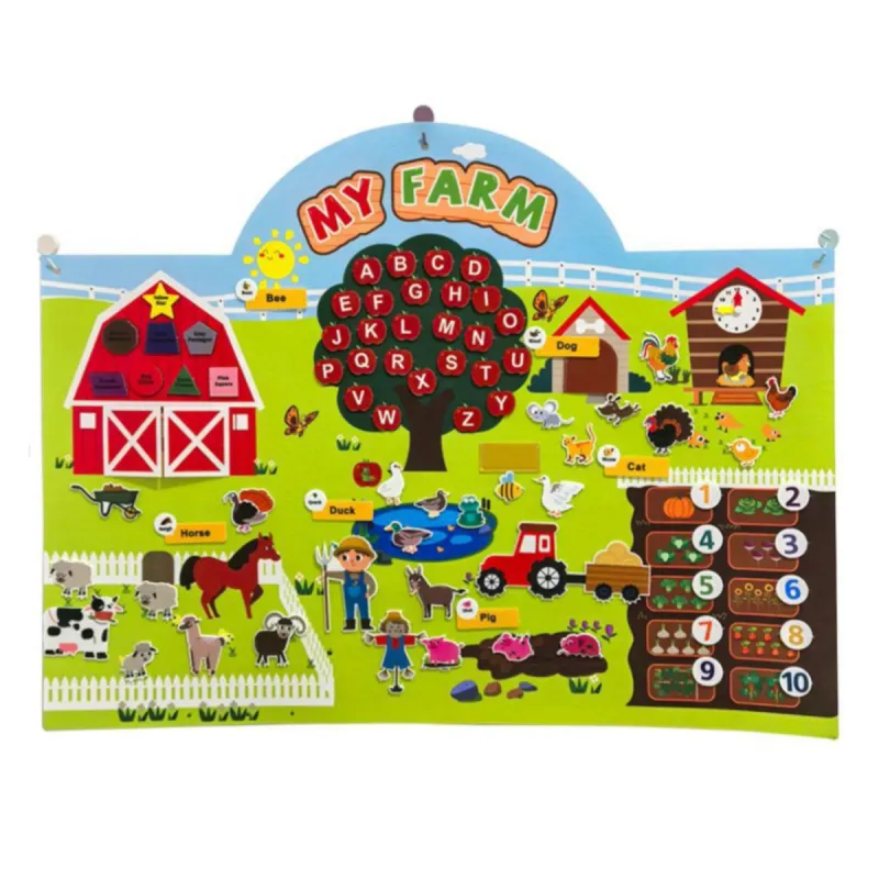 Ігровий плакат “My Farm” (тварини, цифри та англійський алфавіт)
