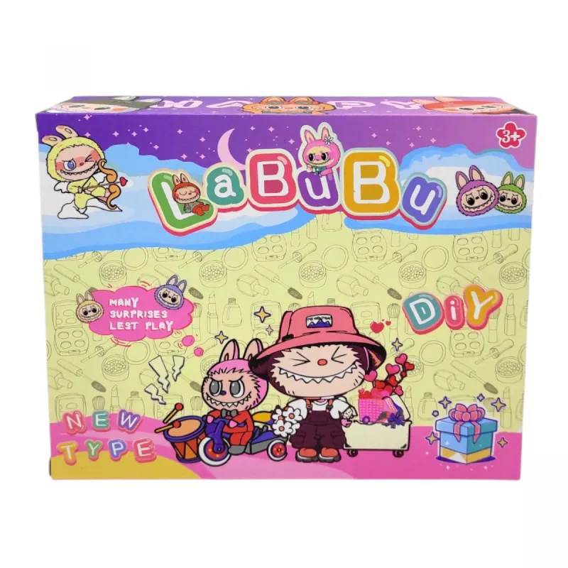 Алмазна мозаїка "Labubu / Лабубу", 13,5х18 см, окуляри, стрічки для оригамі, в коробці, ВИДАЄТЬСЯ ТІЛЬКИ МІКС ВИДІВ