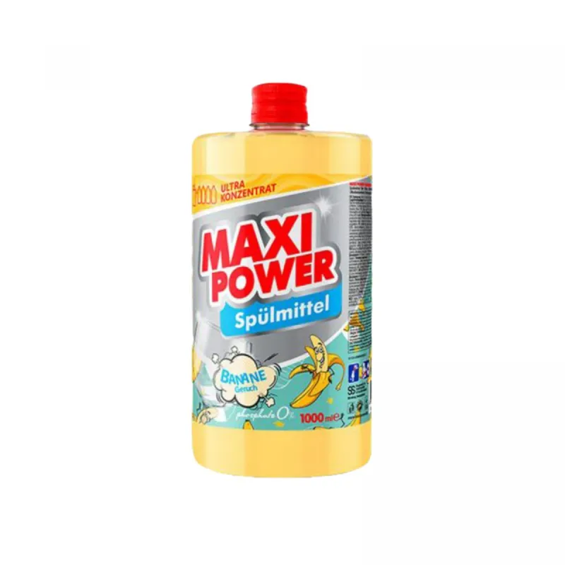 MAXI POWER Засіб для миття посуду Банан 1л запаска