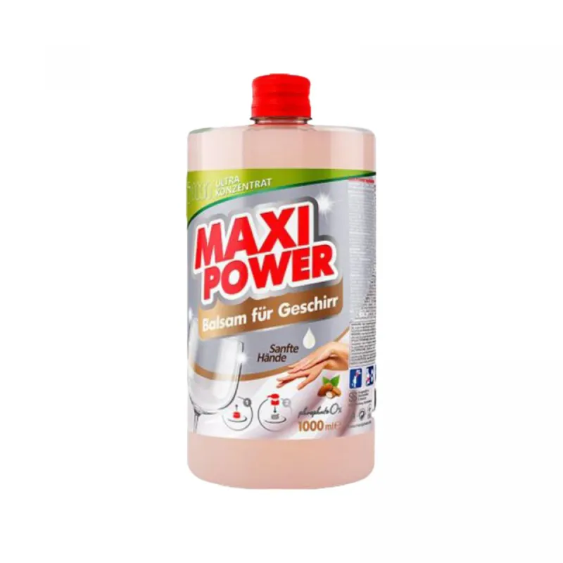 MAXI POWER Засіб-бальзам для миття посуду Мигдаль 1л запаска
