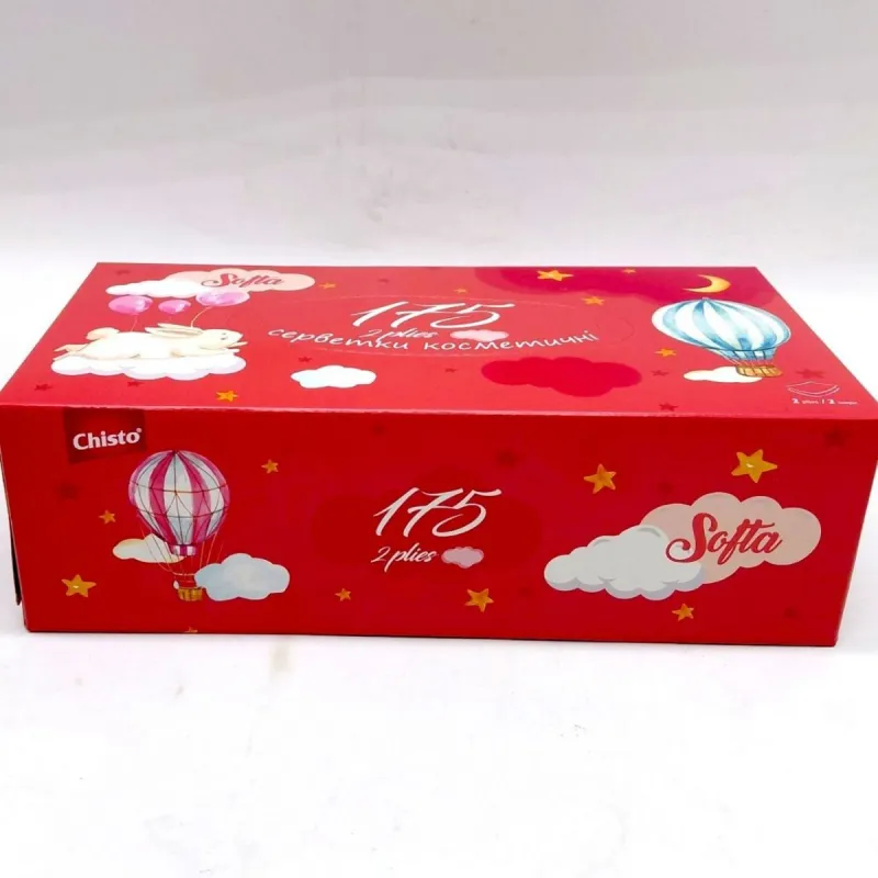 Softa Chisto Bunny Серветки косметичні сухі, 2 шари 150+25 шт