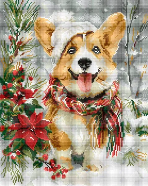 Алмазна мозаїка - "Щасливий песик" ©art_selena_ua, 40х50см