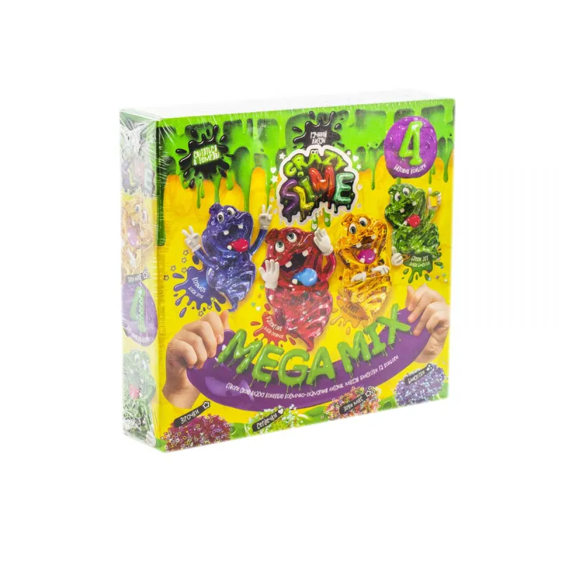 Набір для дослідів "Crazy Slime - Лизун своїми руками", 4 кольори (укр)