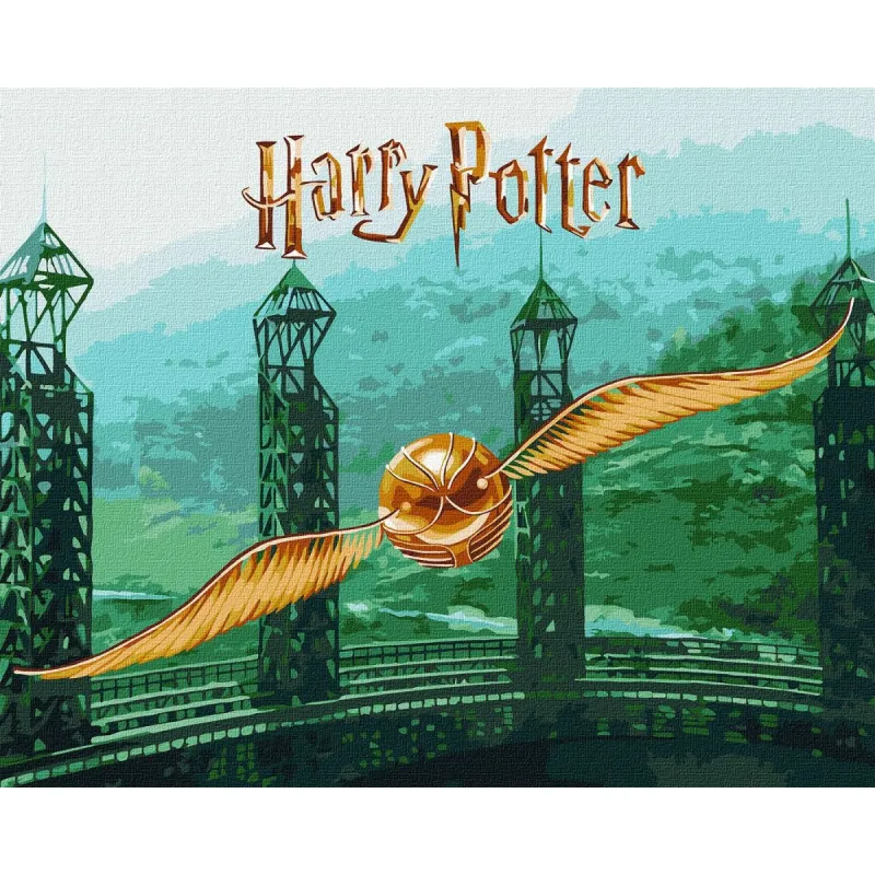 Картина за номерами з фарбами металік "Harry Potter: Золотий Снітч" 40х50см