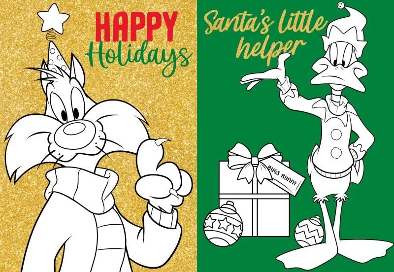 Книжка-розмальовка зі стікерами - Looney Tunes: Щасливого Різдва! ©Warner Bros.
