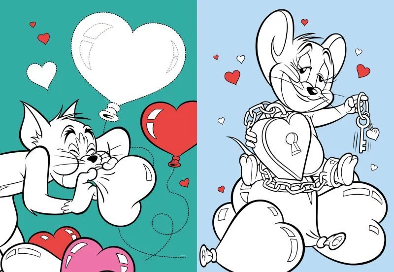 Книжка-розмальовка зі стікерами - Tom and Jerry: День Святого Валентина ©Warner Bros.