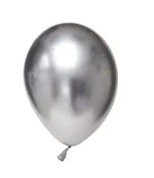 Кульки, 12дюймів (30 см), 2,8 г, хромовані, 5шт.у пакеті, 5 кольорів змішані