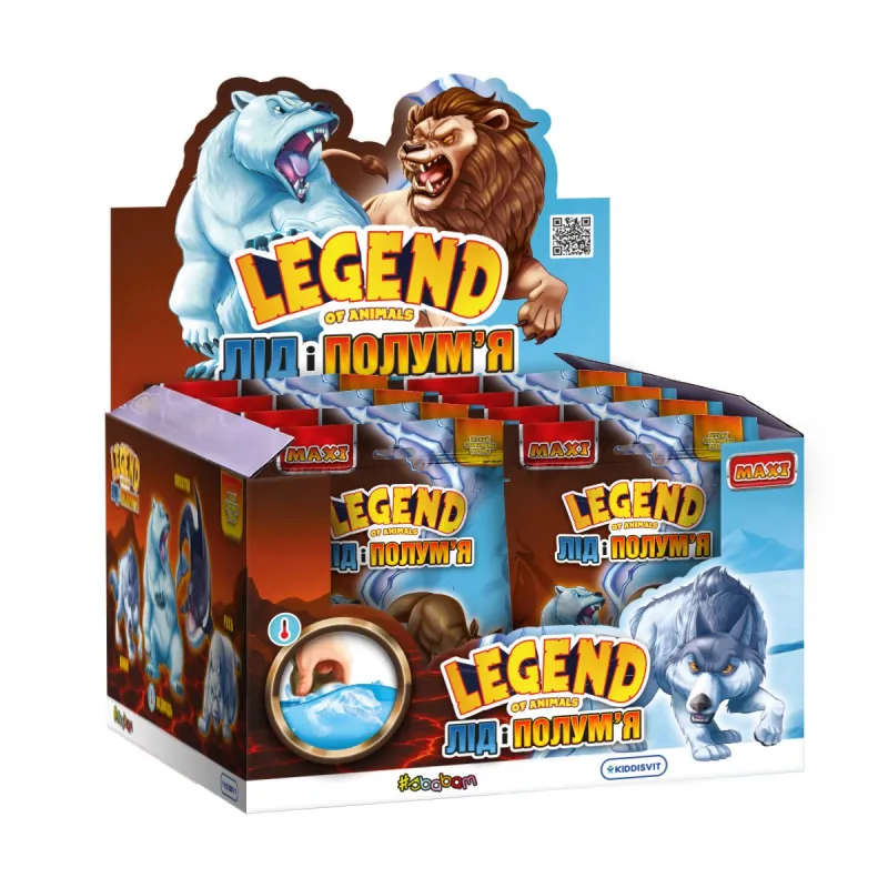 Стретч-іграшка у вигляді тварини серії "LEGEND OF ANIMALS МАКСІ" – ЛІД І ПОЛУМ’Я (мікс)