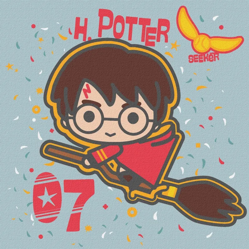 Картина за номерами "Harry Potter, Гаррі Поттер: Політ на мітлі" 25х25 см
