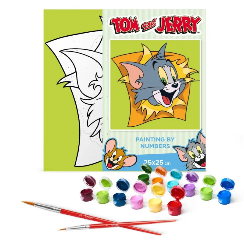 Картина по номерах для дітей "Tom and Jerry: Веселі пригоди" 25х25 см