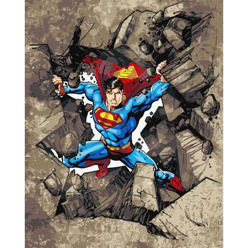 Картина по номерах WB "Superman: Крізь каміння" 40х50 см