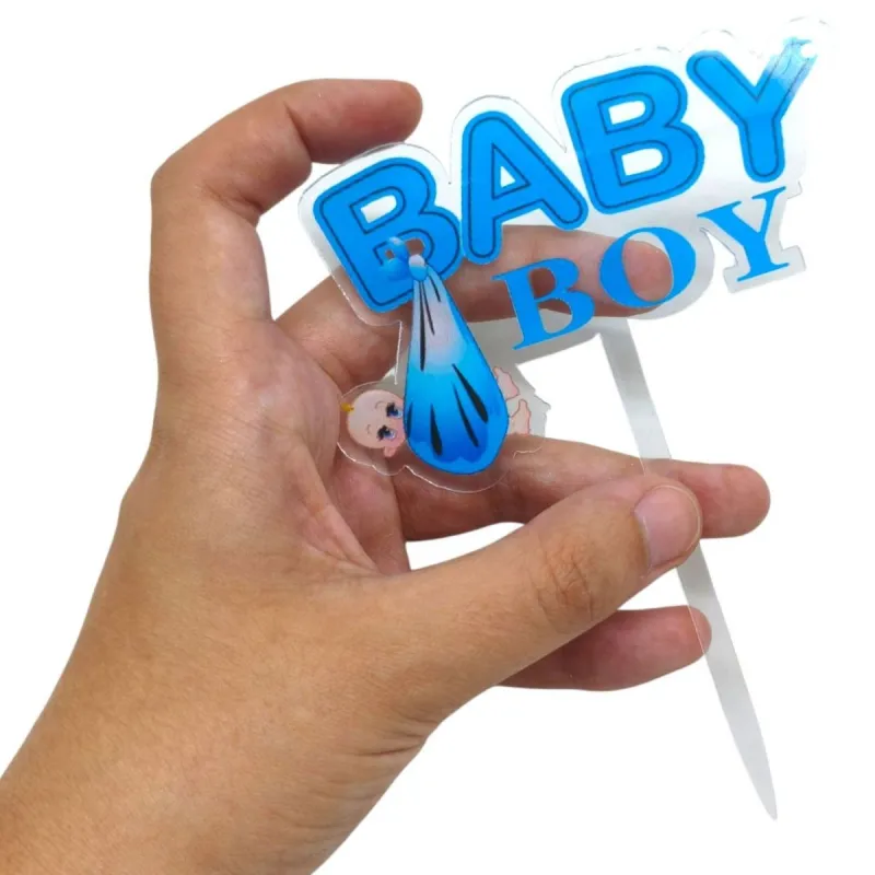Топпер на торт "Baby girl" 14 см, рожевий