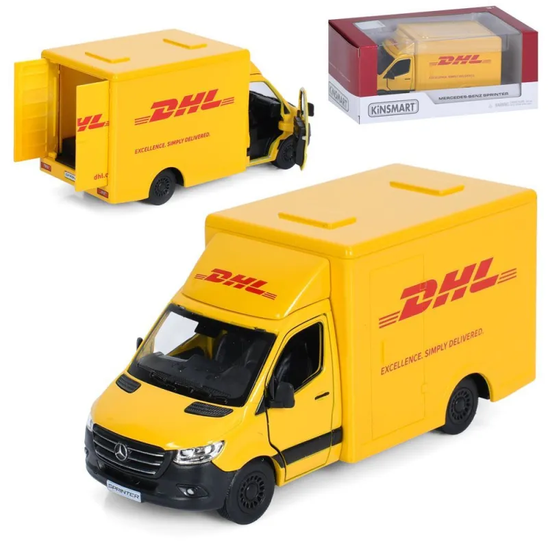 Модель легкова MERCEDES-BENZ Sprinter (DHL Edition 5ʼʼ KT5475W метал.інерц.відкр.дв.кор)