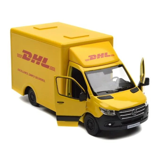 Модель легкова MERCEDES-BENZ Sprinter (DHL Edition 5ʼʼ KT5475W метал.інерц.відкр.дв.кор)