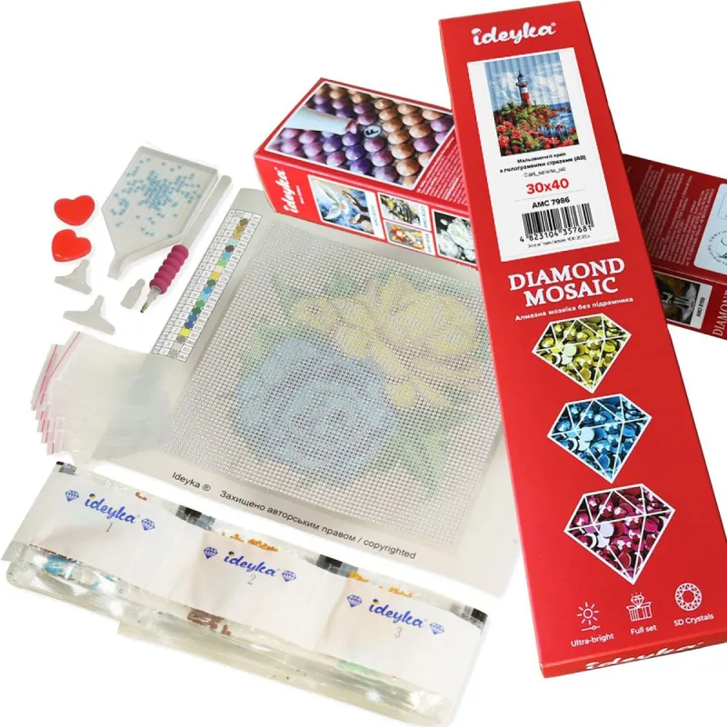 АЛМАЗНА МОЗАЇКА БЕЗ ПІДРАМНИКА "БЕЗДОГАННА КРАСА" 30Х40СМ