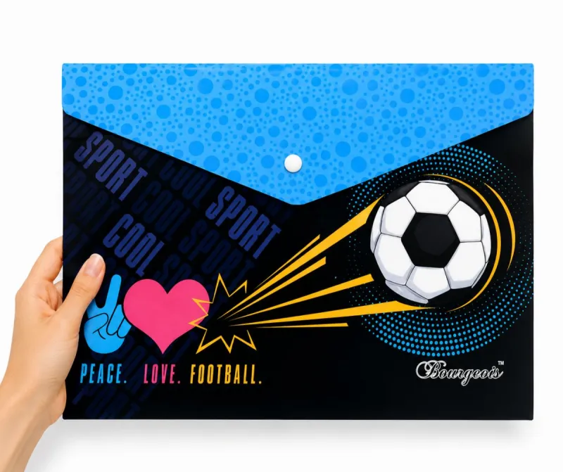 Папка з кнопкою А4+, peace.love.football