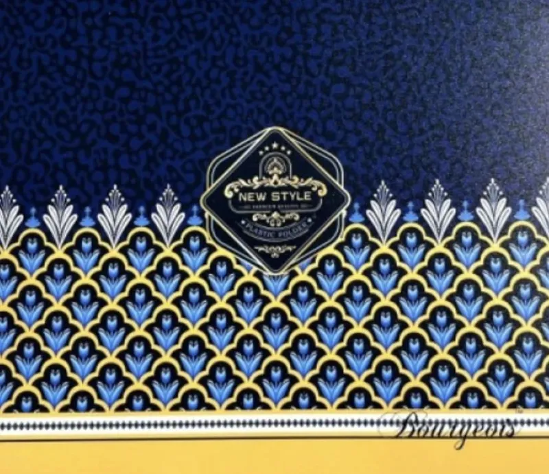 Папка на блискавці А5+, візерунки (синьо-жовті)