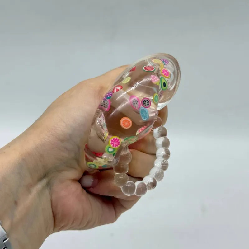 СКВІШ АНТИСТРЕСС "СУМОЧКА ПРОЗОРА С ФРУКТАМИ" 7CM (БІЛИЙ)