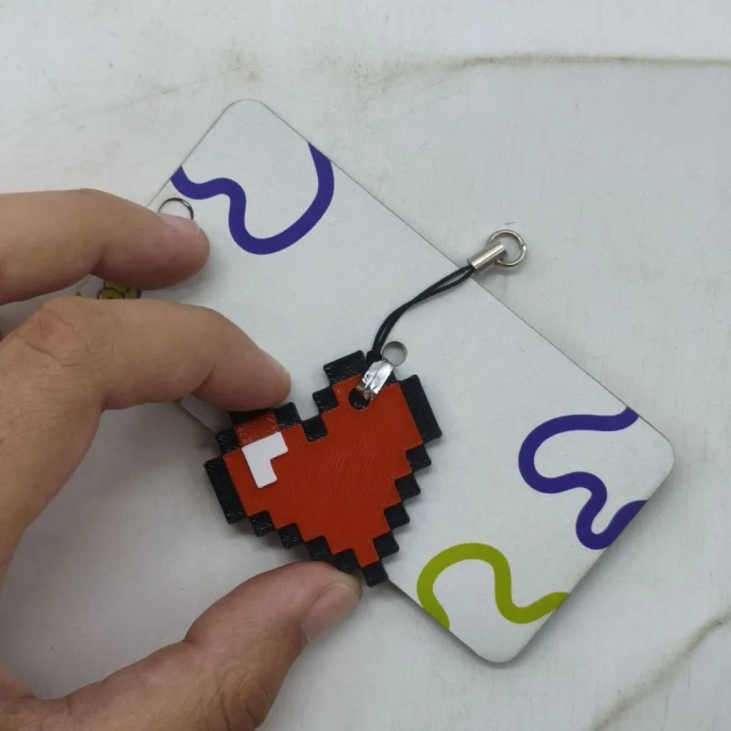 Брелок 3d друк "Minecraft 2D Heart / Серце Keychain"
