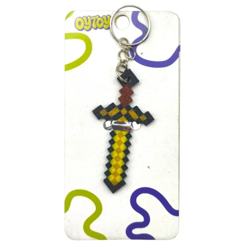 Брелок 3D друк "Minecraft Sword Tool / Меч Keychain, Золотий"
