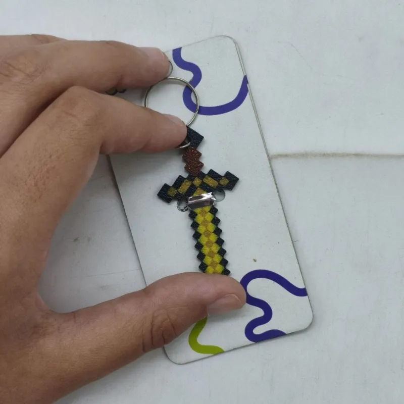 Брелок 3D друк "Minecraft Sword Tool / Меч Keychain, Золотий"
