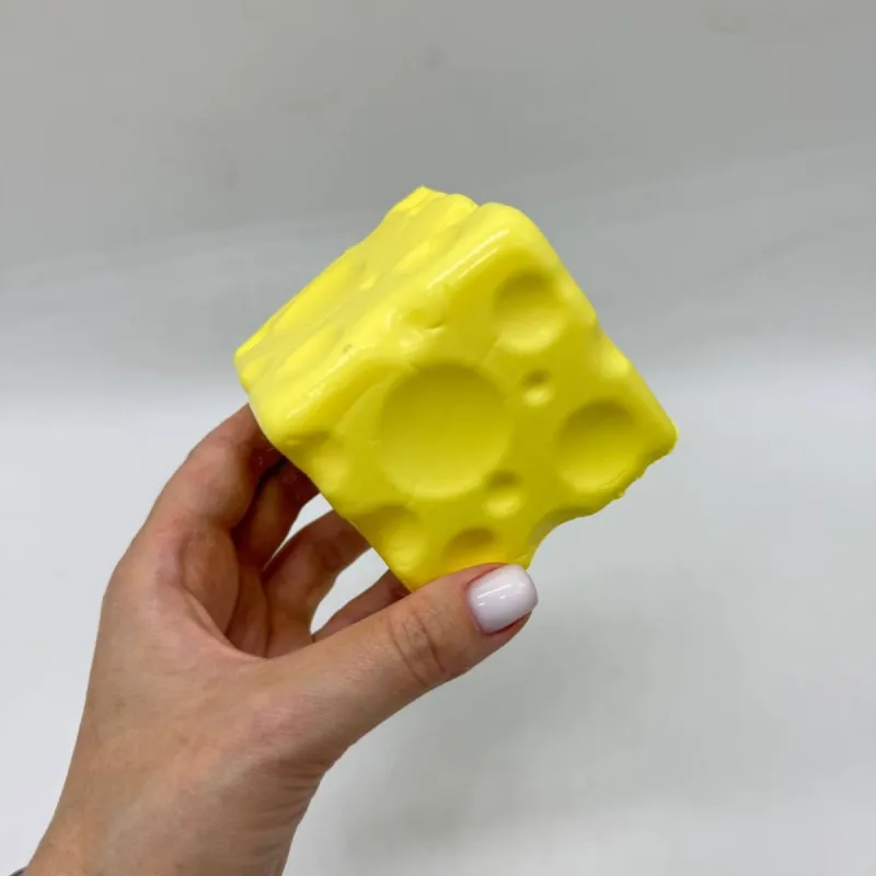 Сквіш  антистресс Сир  Кубик  6,5cm  Жовтий  з ароматом #371 (12/288)