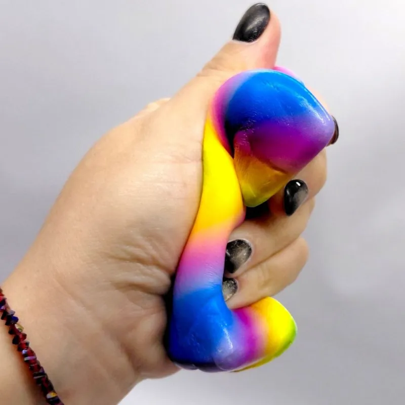 Сквіш  антистресс Масло 14cm  Райдужне