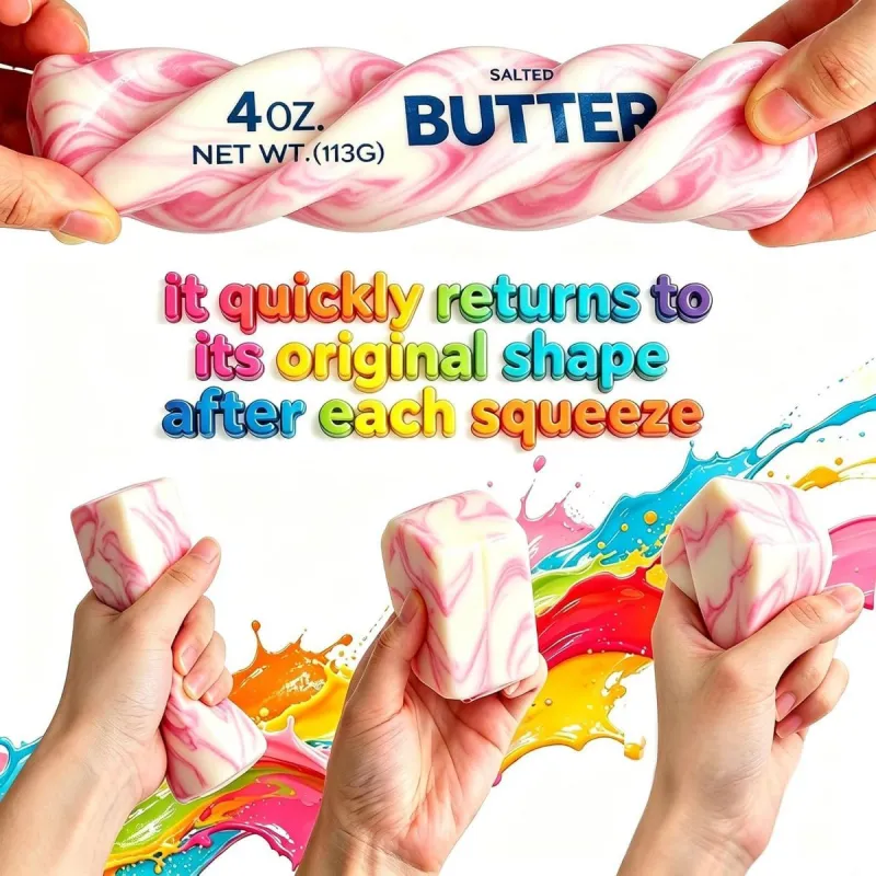 сквіш-антистрес «Мраморное масло» Butter Squishy 14 см (мікс видів)