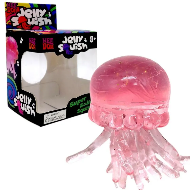 Іграшка-антистресс "Медуза" NeeDoh Jelly Squish Glow, 10 см (РОЖЕВИЙ)