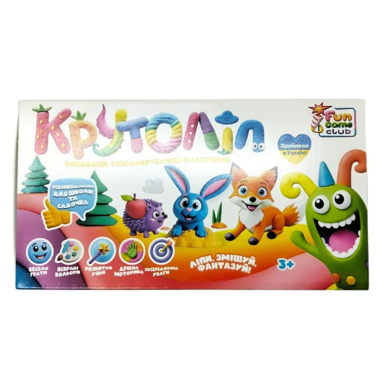 Пластилін восковий "4FUN Game Club", 6 неонових кольорів