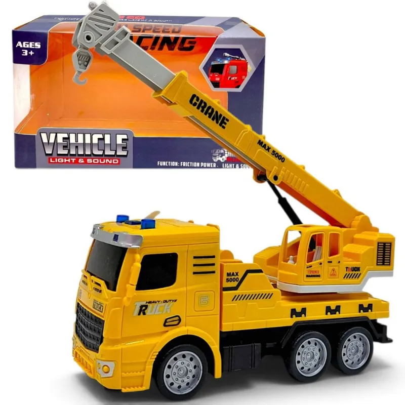 Машина інерційна озвучена, зі світлом, в коробці р.21x8.6x12.5 см (КРАН)