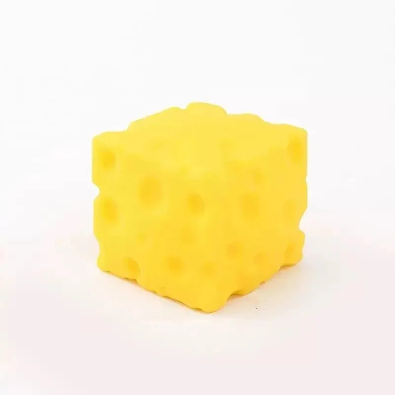 Сквіш антистресс Сир кубик Жовтий 6.5*6.5cm  з ароматом, пластикова уп. #386  (12/288)