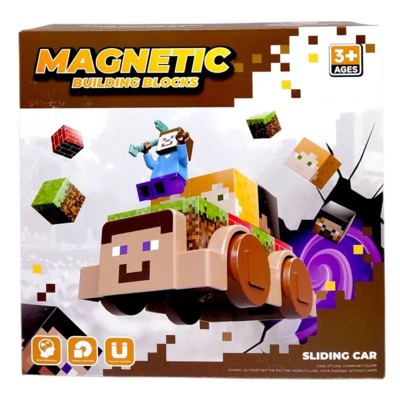Магнітний конструктор "MINECRAFT" машинки (СТІВ)