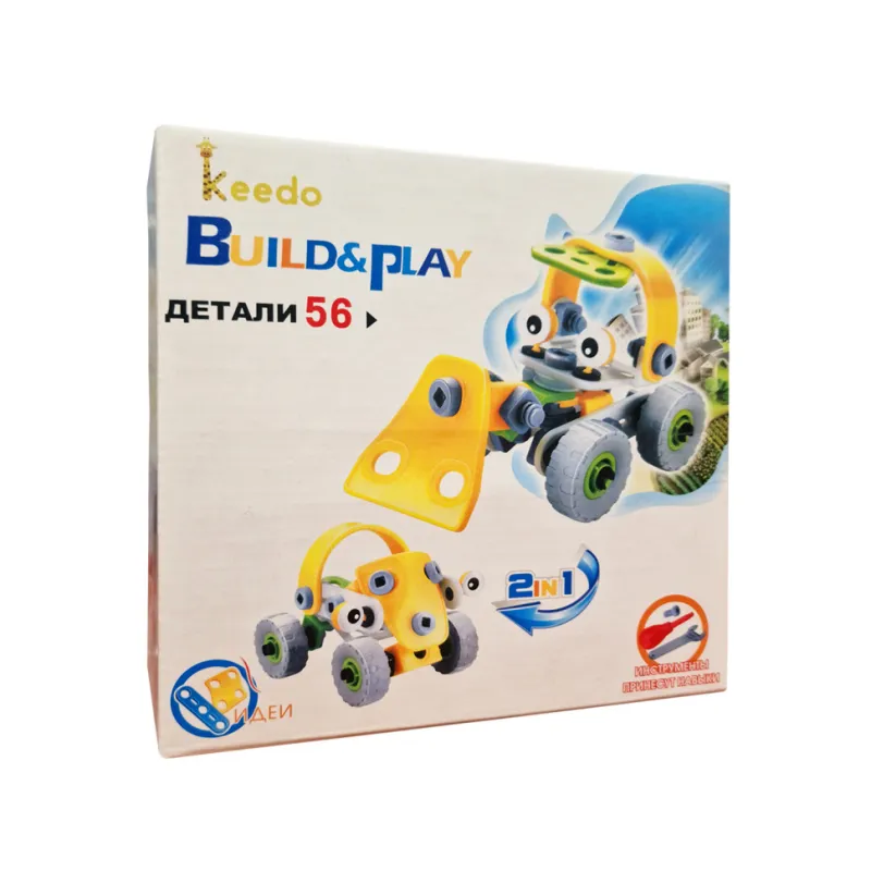 Конструктор Build&Play 2 в 1 "Будівельники" HANYE J-7725, 56 елемента