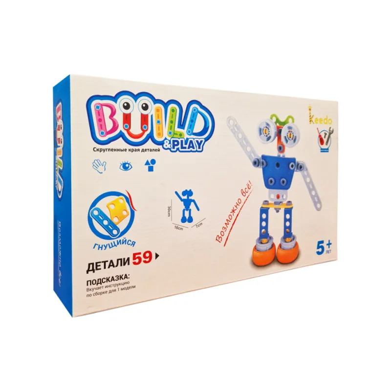Конструктор дитячий Build&Play "Робот" Keedo J-7709, 59 елемента