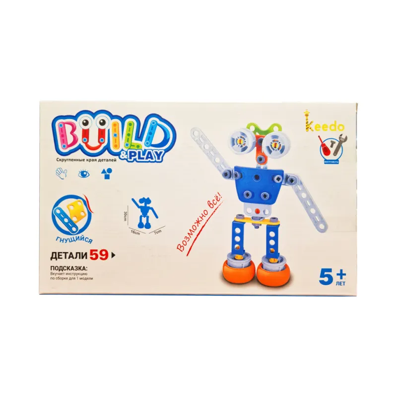 Конструктор дитячий Build&Play "Робот" Keedo J-7709, 59 елемента