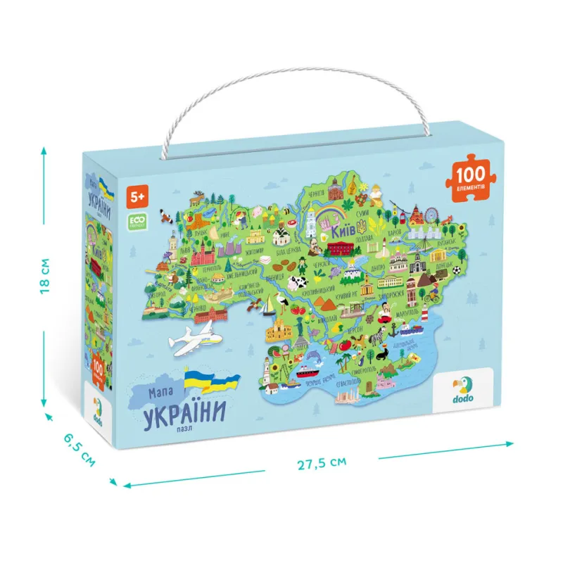 Дитячий пазл "Карта України" 300267, 100 елементів