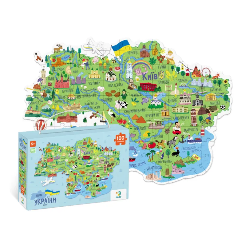 Дитячий пазл "Карта України" 300267, 100 елементів