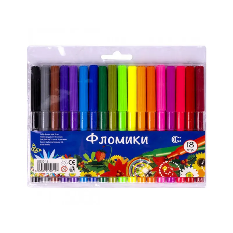 Дитячі Фломастери "Фломіки" COLOR-IT CR550-18 18 кольорів