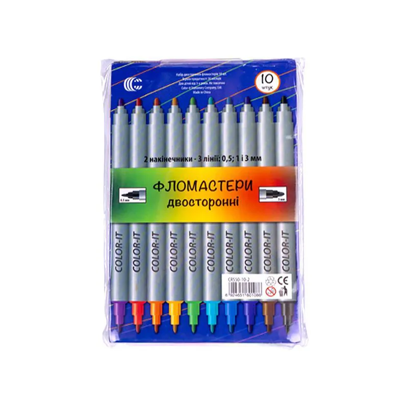 Дитячі Фломастери "Двосторонній" COLOR-IT 108-10F 10 кольорів