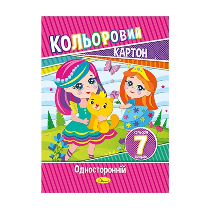 Набір кольорового картону А4 АП-1101, 7 аркушів 230 г/м2 Вид 3
