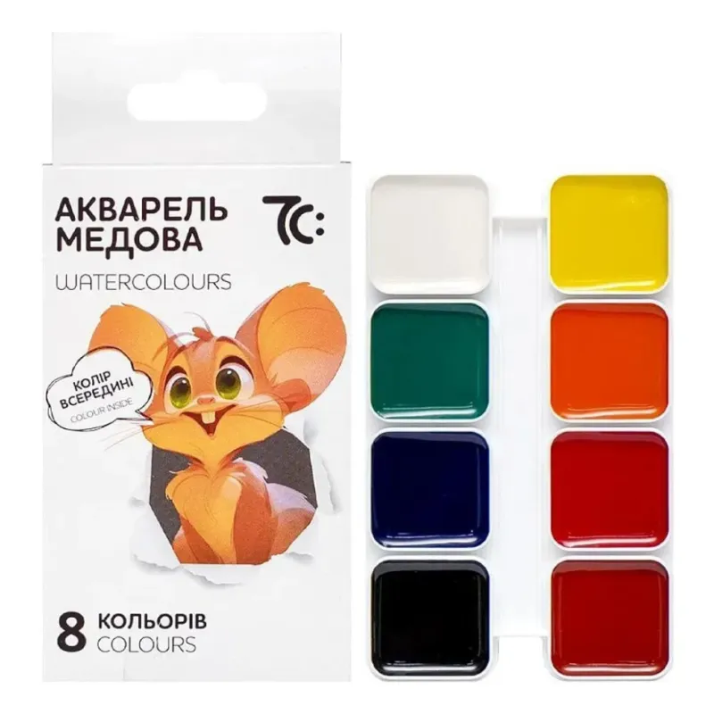 Дитяча медова акварель 7C10801, 8 кольорів