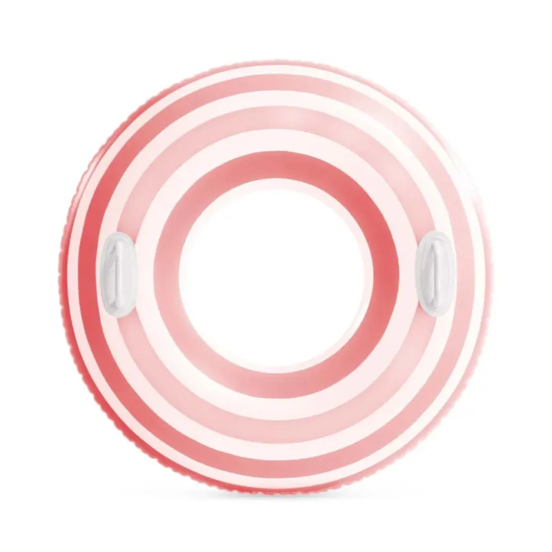 Дитяче надувне коло "Смугасті мрії" 59256(Pink-White) з ручками, 91 см