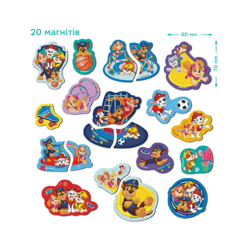 Дитячий набір магнітів "Ігровий майданчик" 200668, 20 великих магнітів