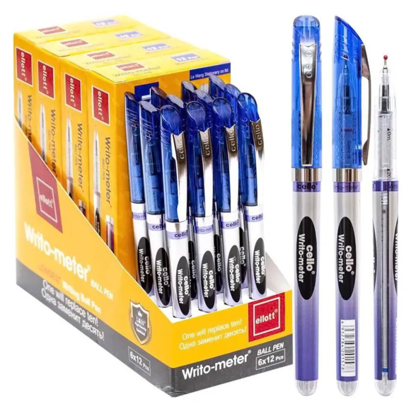 Ручка масляна ET8048-12(Blue) блакитний 0,5 мм "10км"