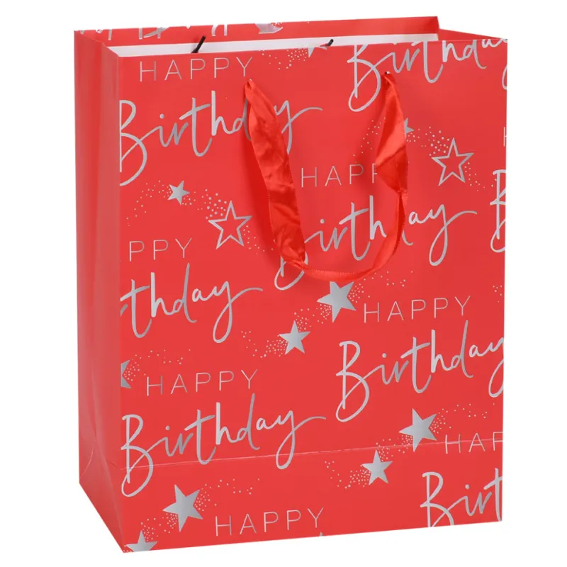 Пакет подарунковий Happy Birthday MK 5947-M(Red) розмір 32х25х11 см