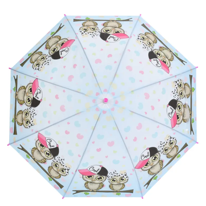 Дитяча парасолька "Совята" MK 5792(Pink) довжина 65 см, тростина 60,5 см, діаметр 85 см, спиця 48 см