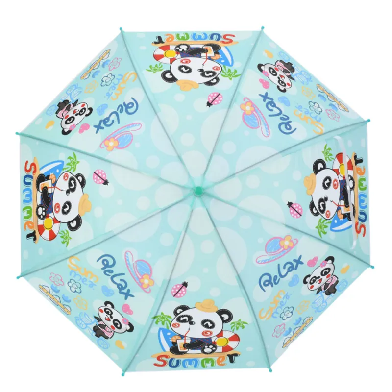 Дитяча парасолька "Panda Summer" MK 5801(Green) довжина 67 см, тростина 60,5 см, діаметр 84 см, спиця 47 см