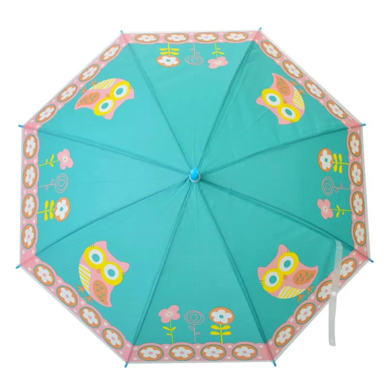 Дитяча парасолька "Совеня" MK 5887(Turquoise) довжина 66 см, тростина 60,5 см, діаметр 84 см, спиця 48,5 см