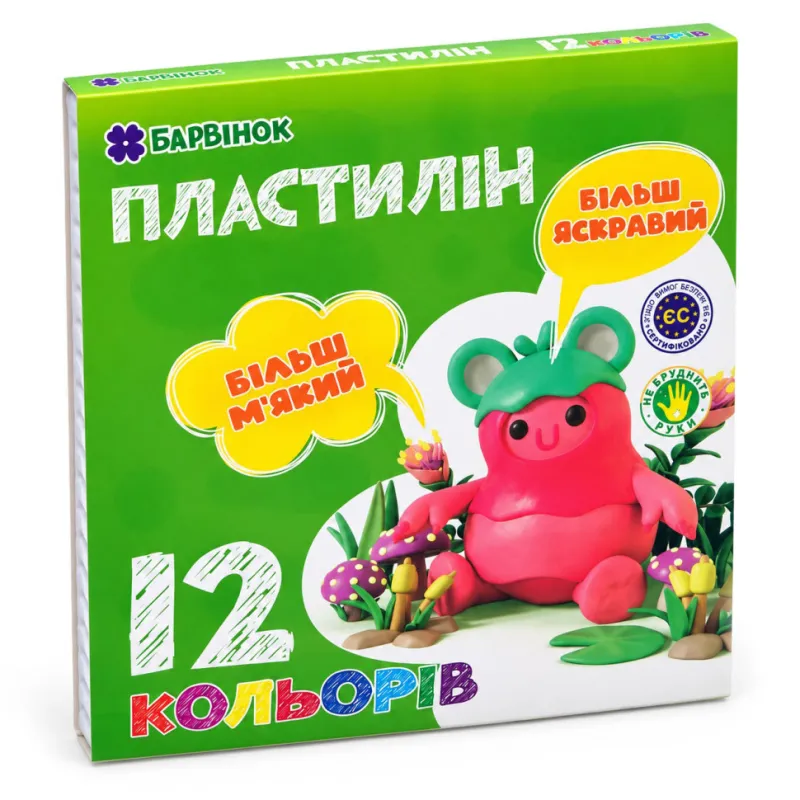 Набір дитячого пластиліну для ліплення 6-433, 12 кольорів